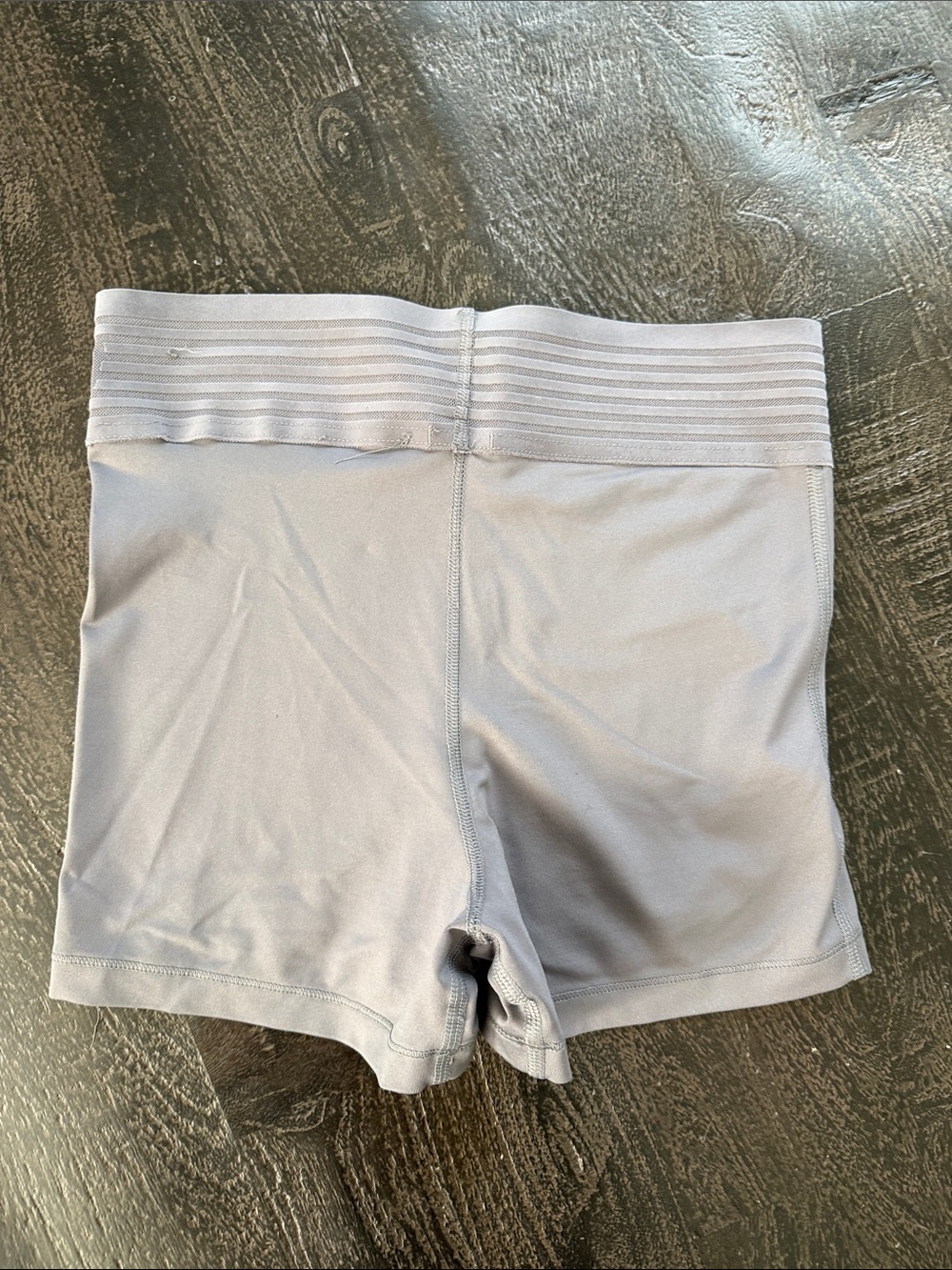Nike Light Gray Women's Bike Shorts with Branded Waistband - Picture 3 of 4